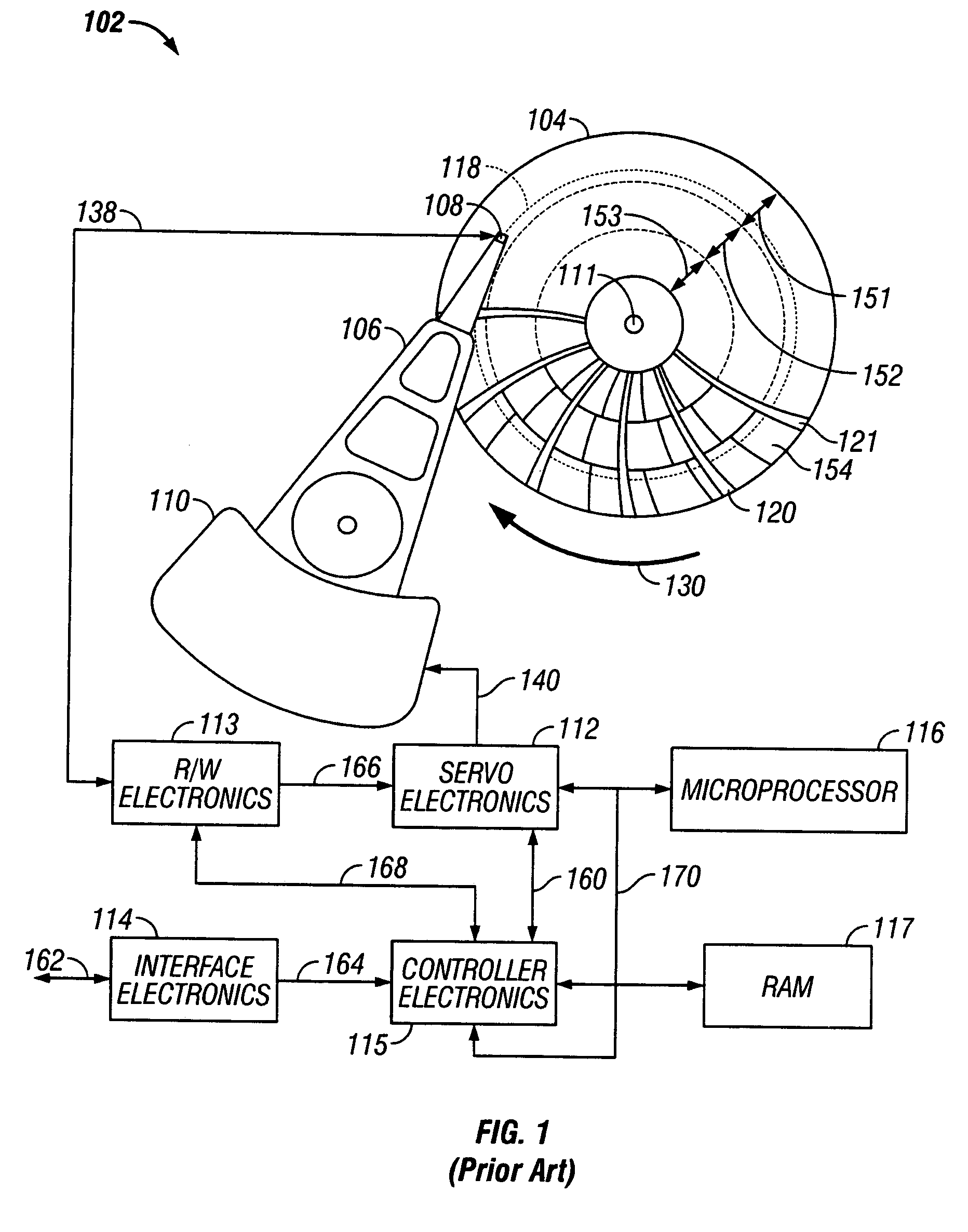 Data recording system with servo pattern having pseudo-random binary sequences