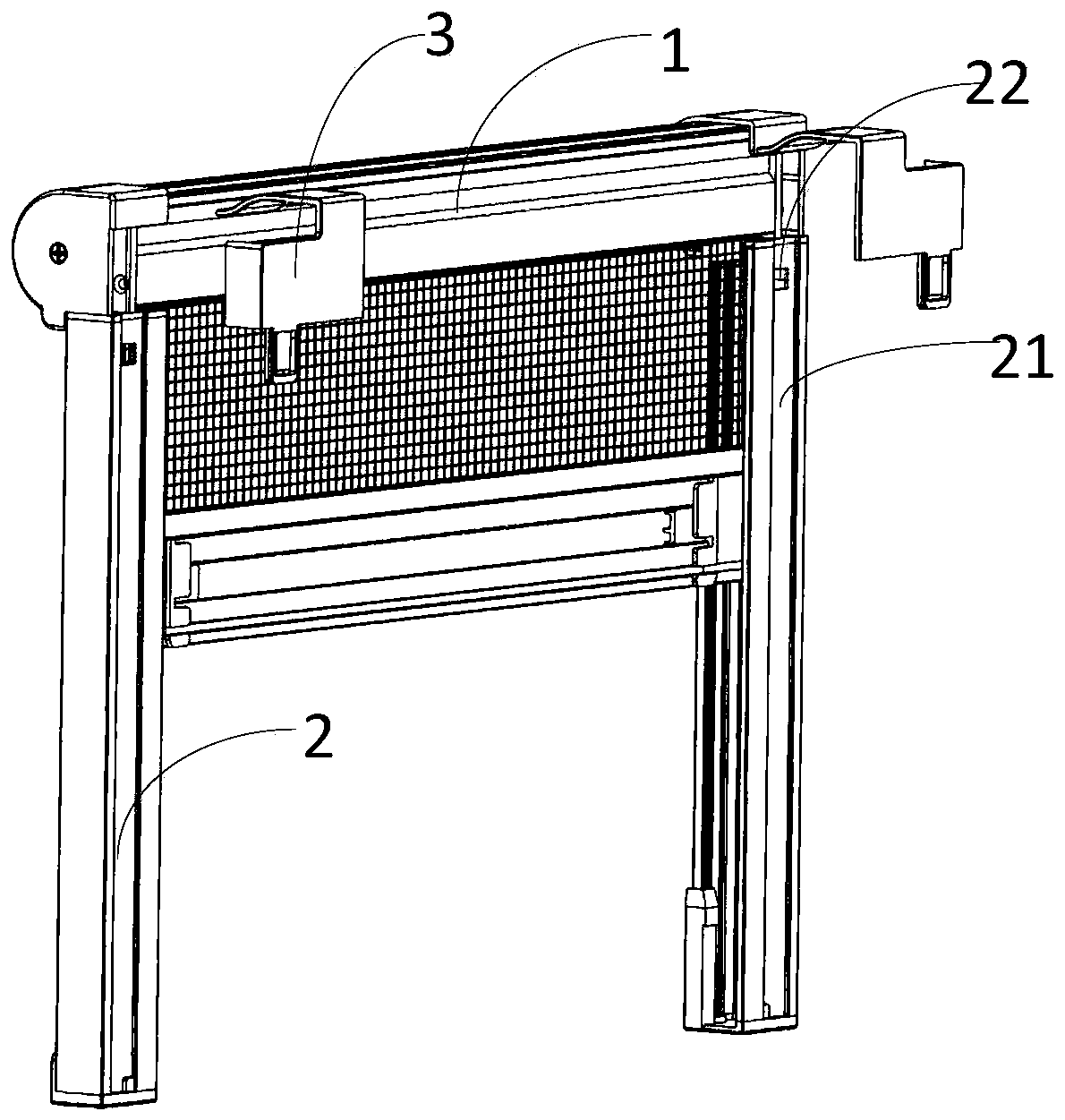 Rollback screen window connecting piece and rollback screen window