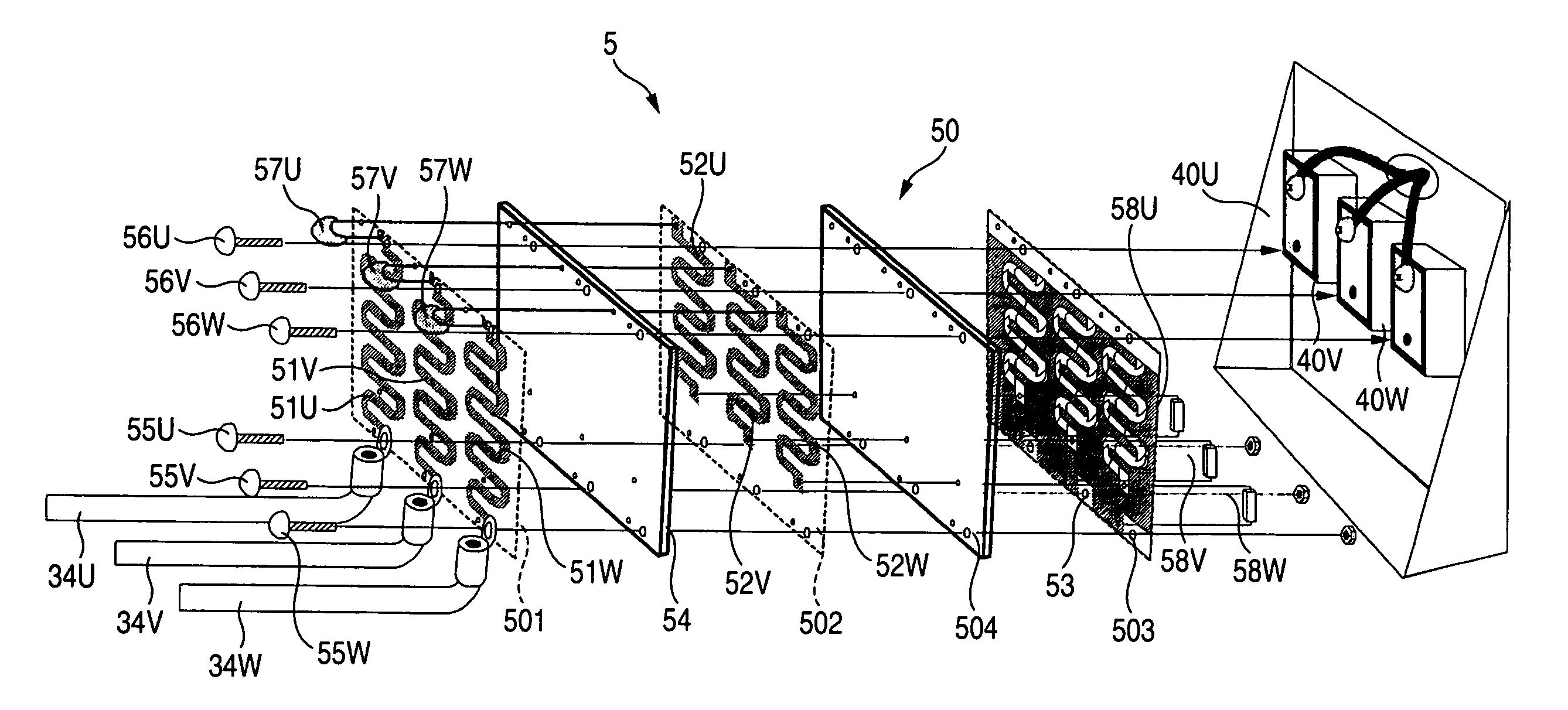 System using power converter, microsurge suppressor and microsurge suppression method