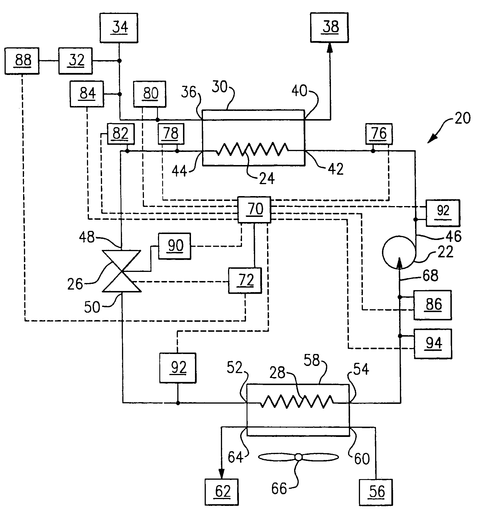 Control of refrigeration system to optimize coefficient of performance