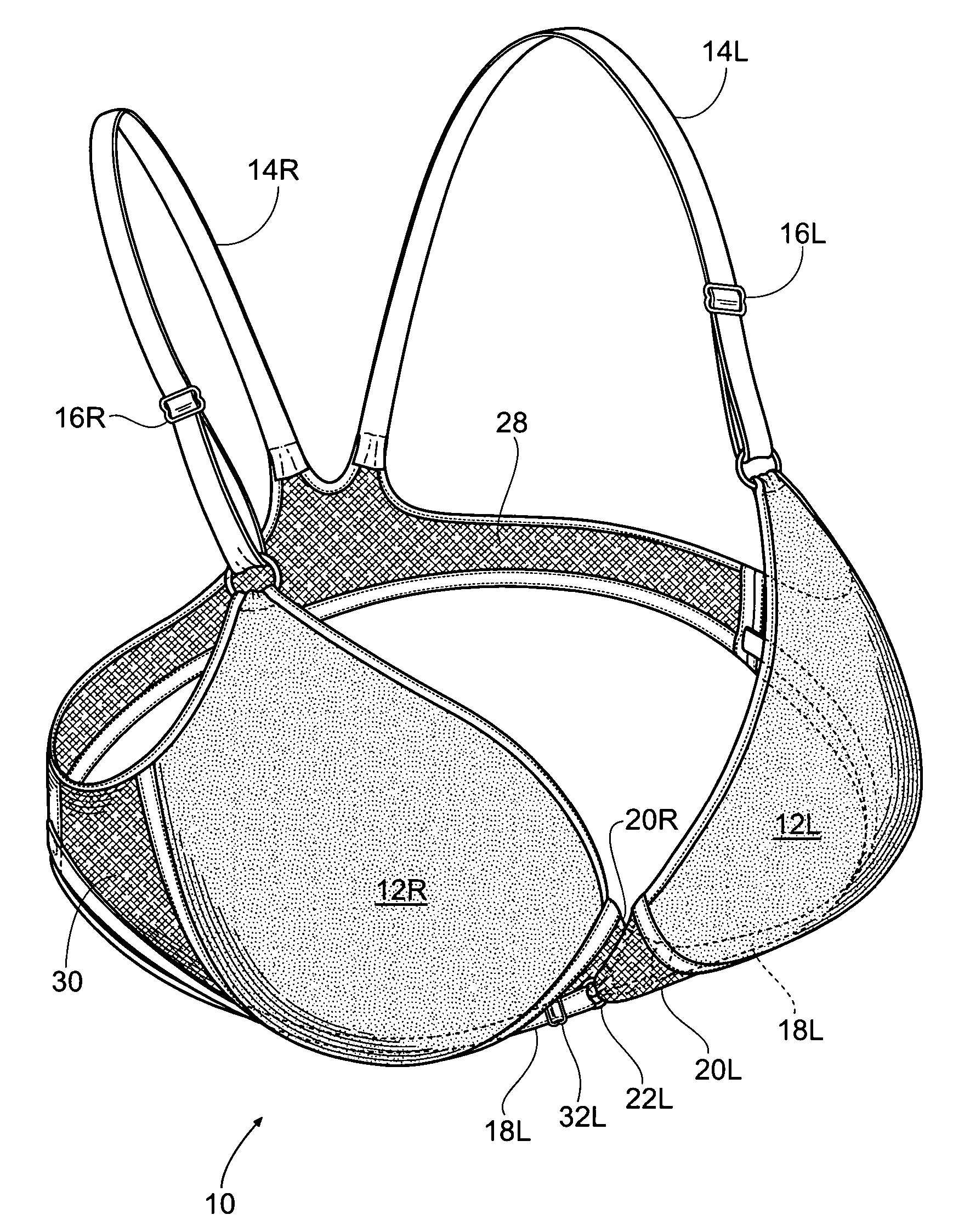 Cleavage-enhancing foundation garment