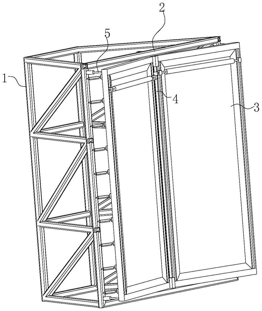 A kind of ventilation structure applied to the glass curtain wall of environmental protection building