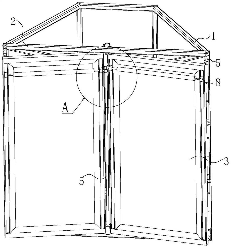 A kind of ventilation structure applied to the glass curtain wall of environmental protection building