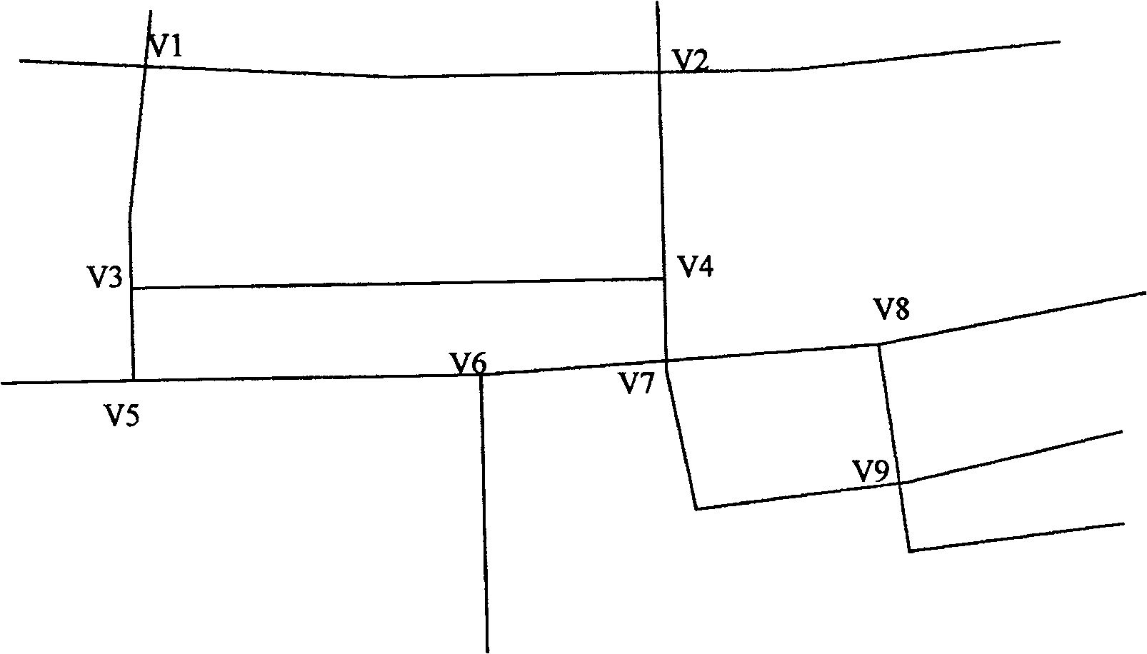 Device for displaying road navigation track