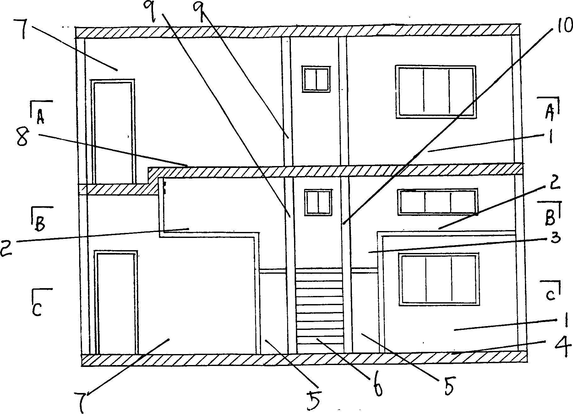 Stage construction variable complex dwelling house