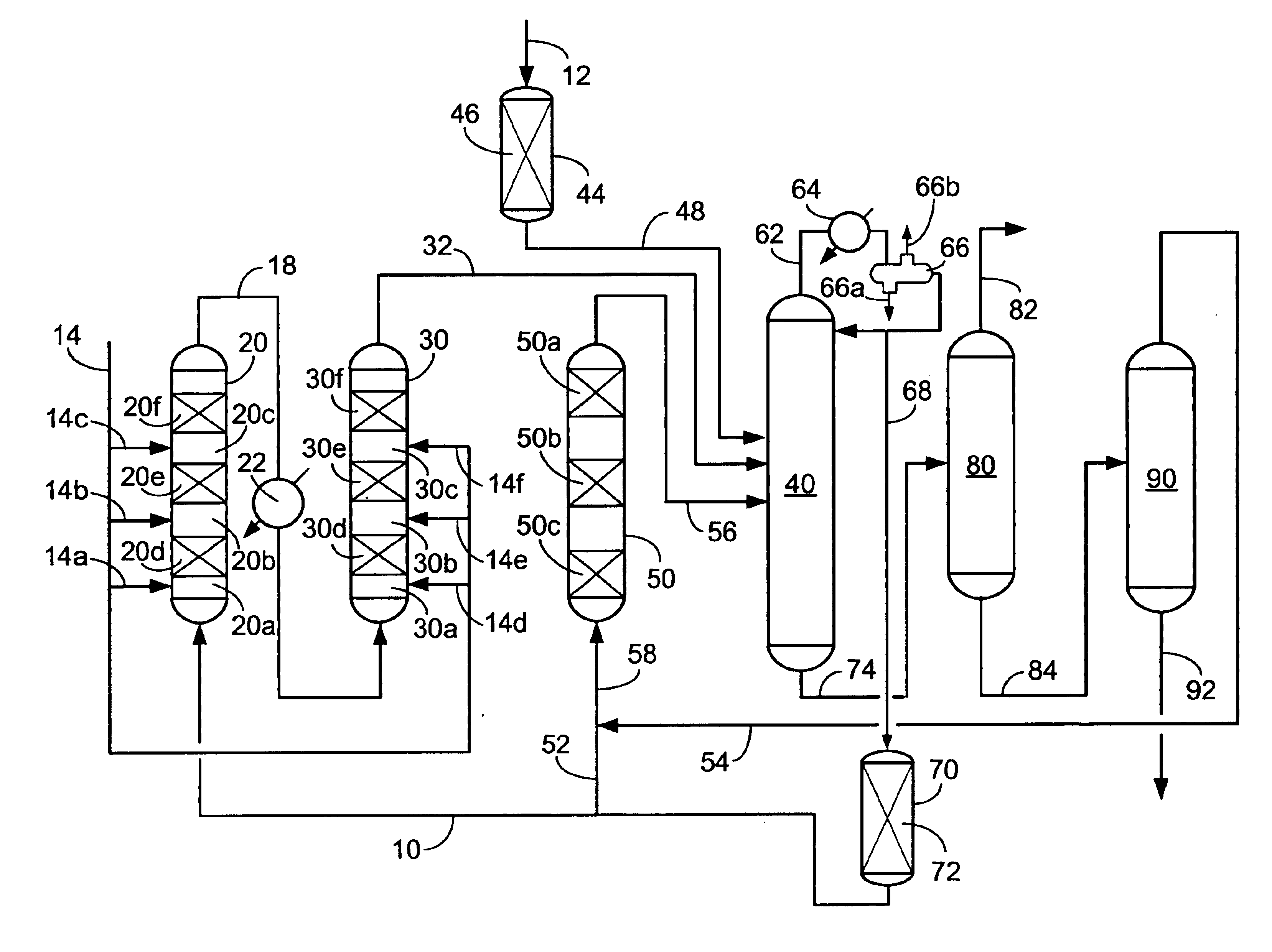 Process and apparatus for the removal of nitrogen compounds from a fluid stream