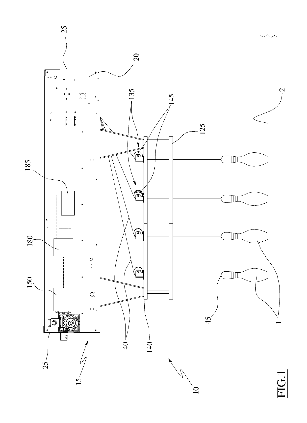 Bowling pin setting device