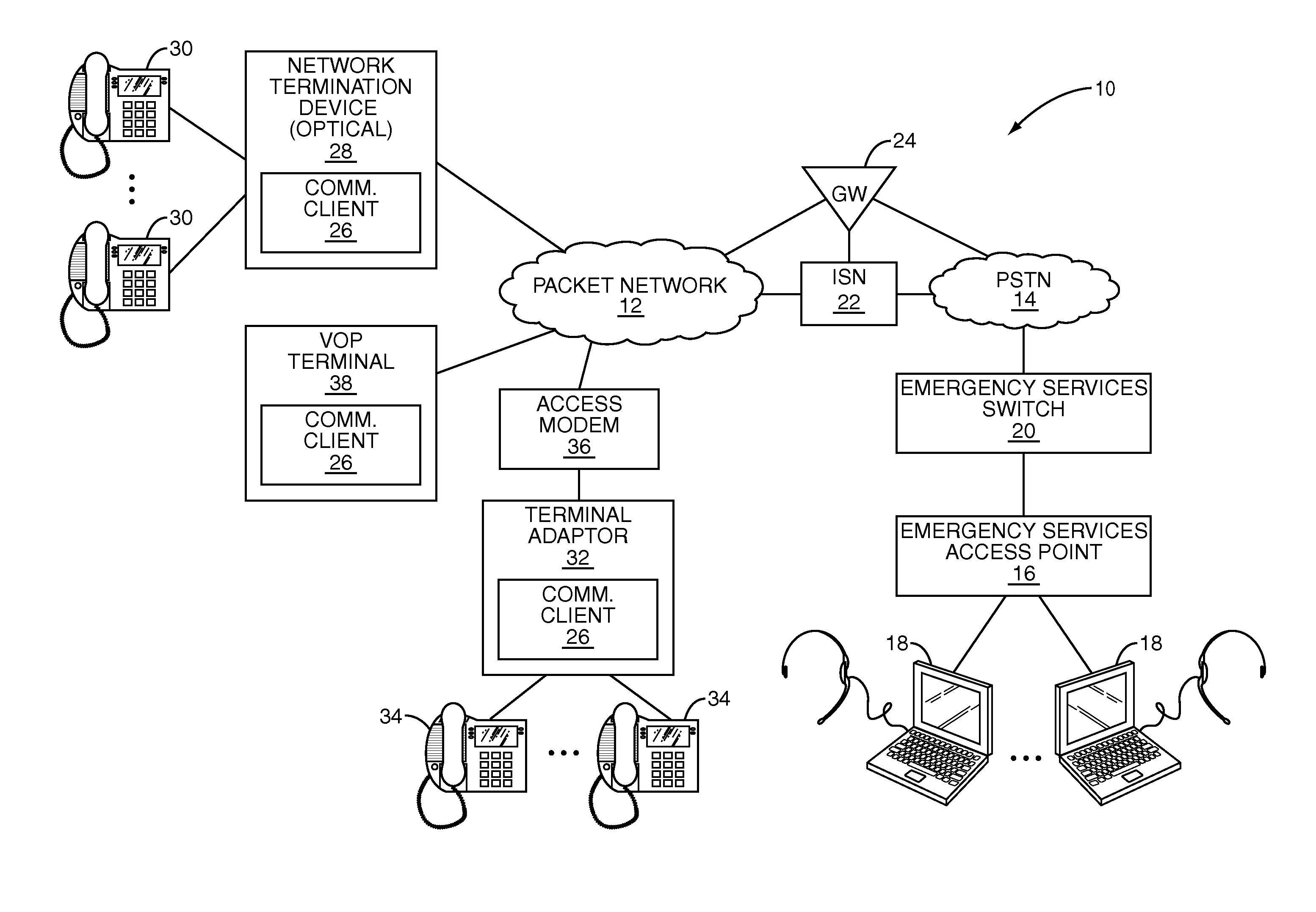 Message mapping for forced hold call handling in a vop environment