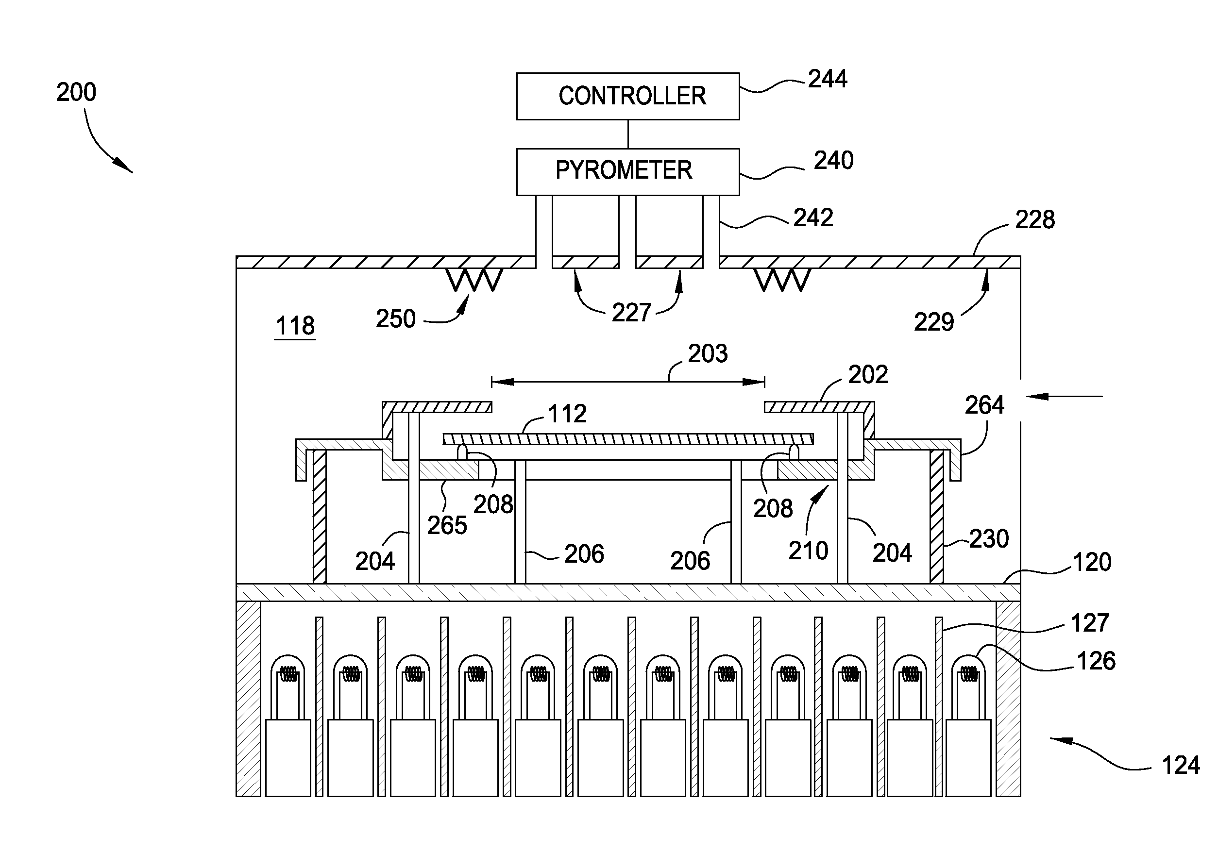 Pyrometer background elimination