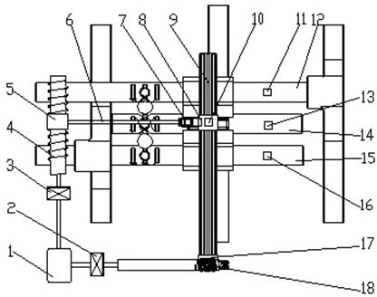 Screw rod gear selecting and gear shifting mechanism