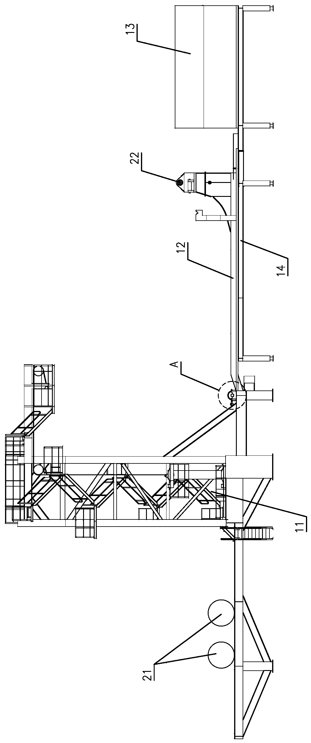 Sea launching rack for rocket and method of erecting rocket