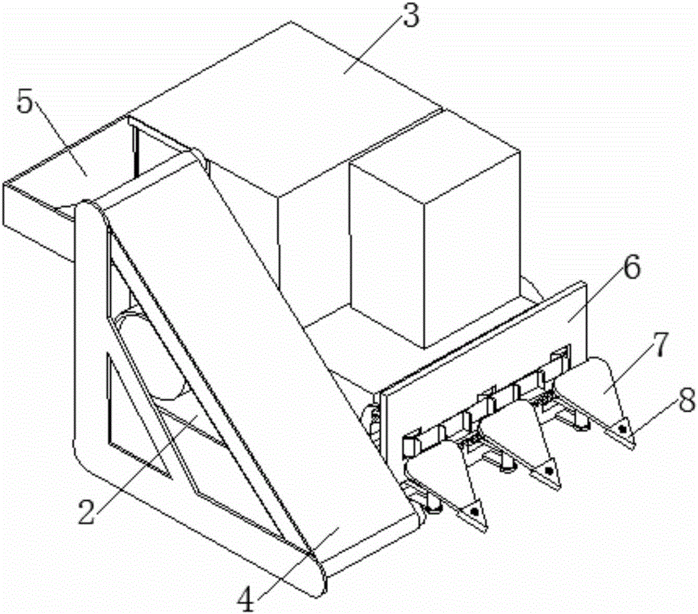 High-straw pasture harvesting device for saline and alkaline land