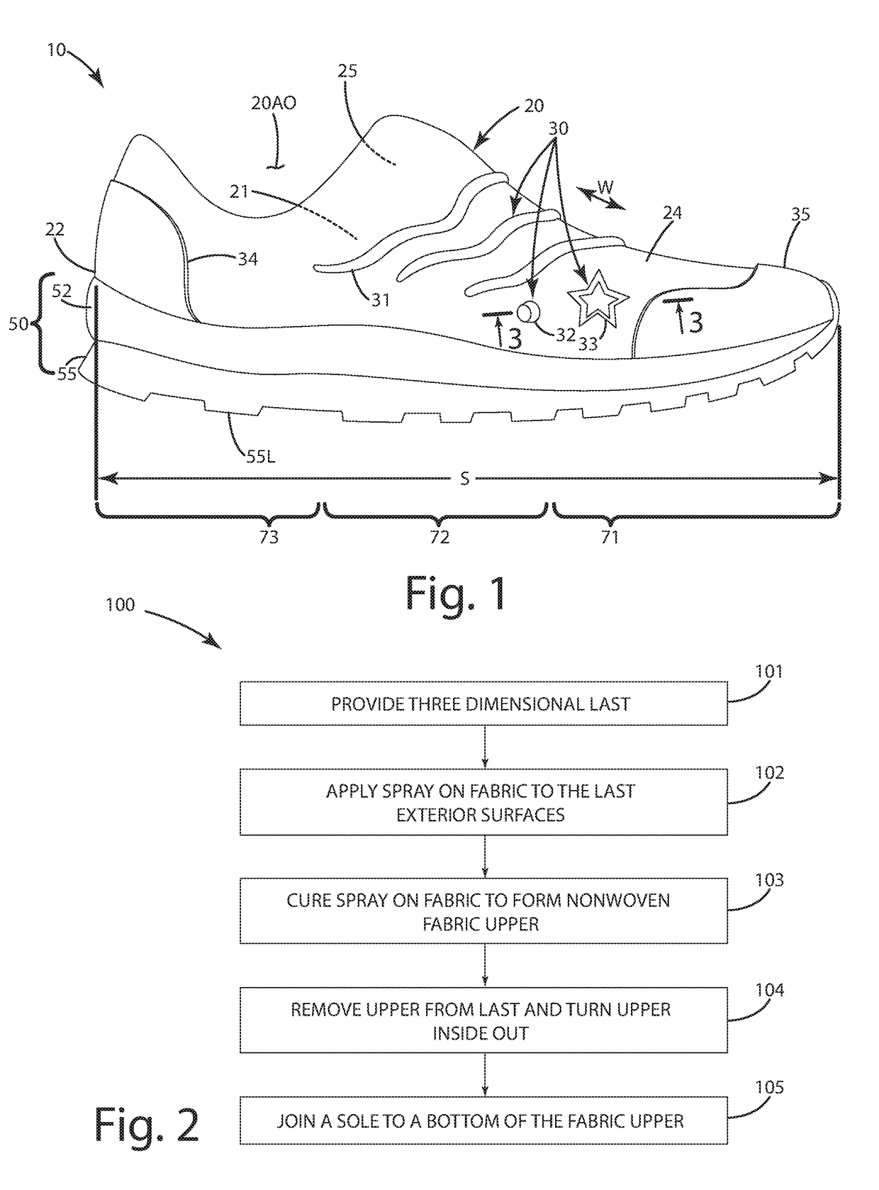 Method of manufacturing spray-on footwear