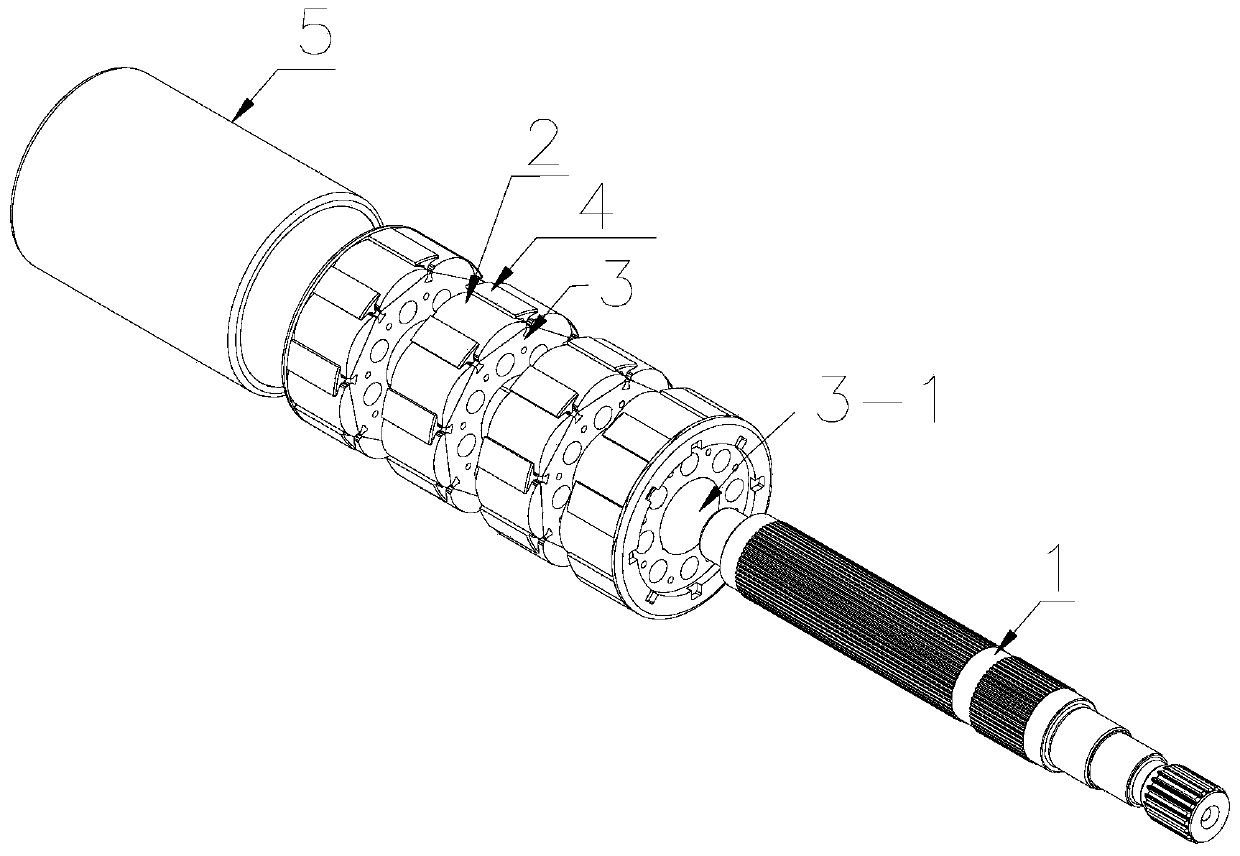 Permanent magnet motor rotor structure and mounting method