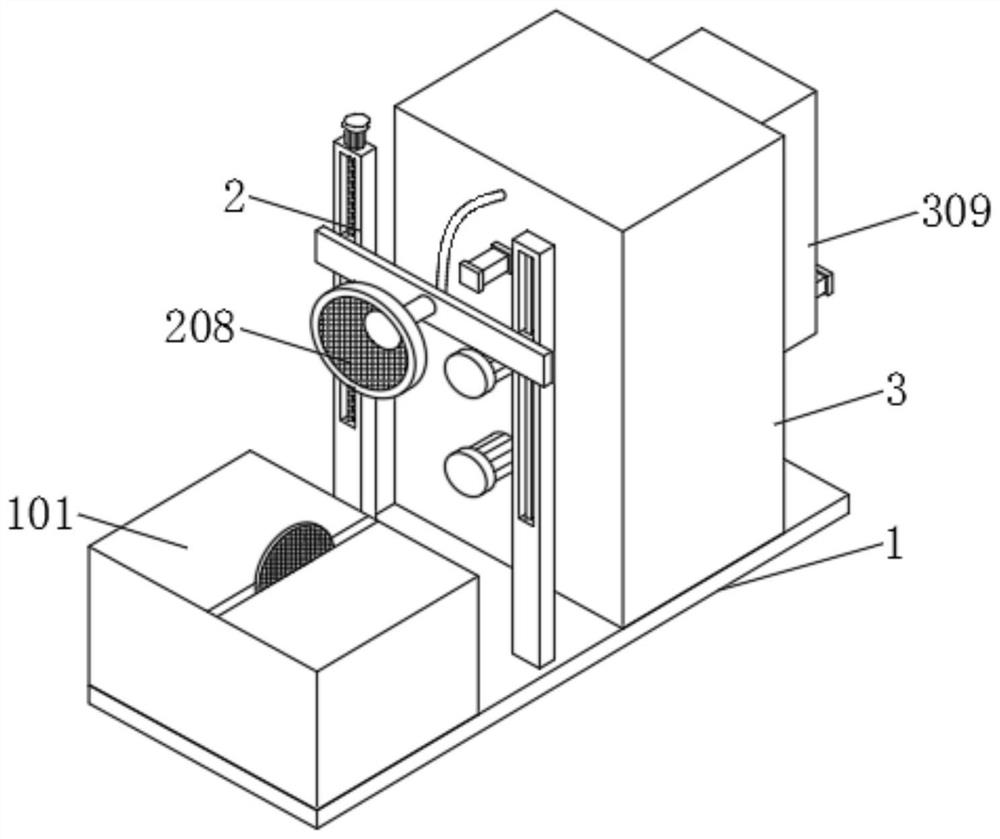 Dust treatment device for wood processing