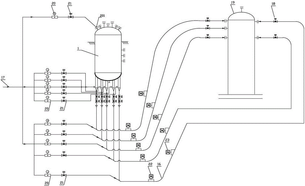 Material issuing tank utilizing pressure-conveying type high-pressure dense-phase multi-path pneumatic conveying mode and conveying system of material issuing tank