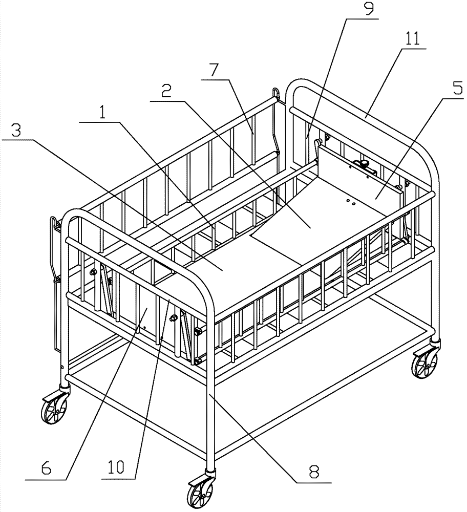 Pedal type baby bed