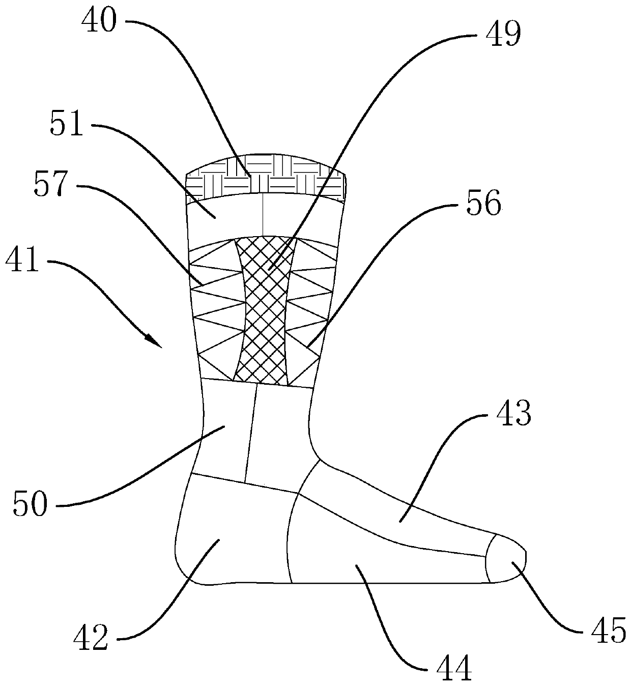 Production process of anti-static high moisture-absorbing reinforced socks