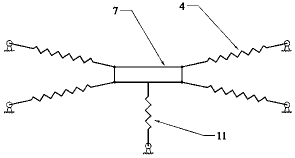 Vibration isolation platform composed of two sets of inclined springs