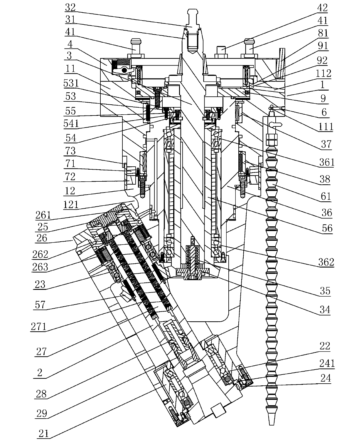 Vertical and horizontal dual-purpose special angle head suitable for special machining