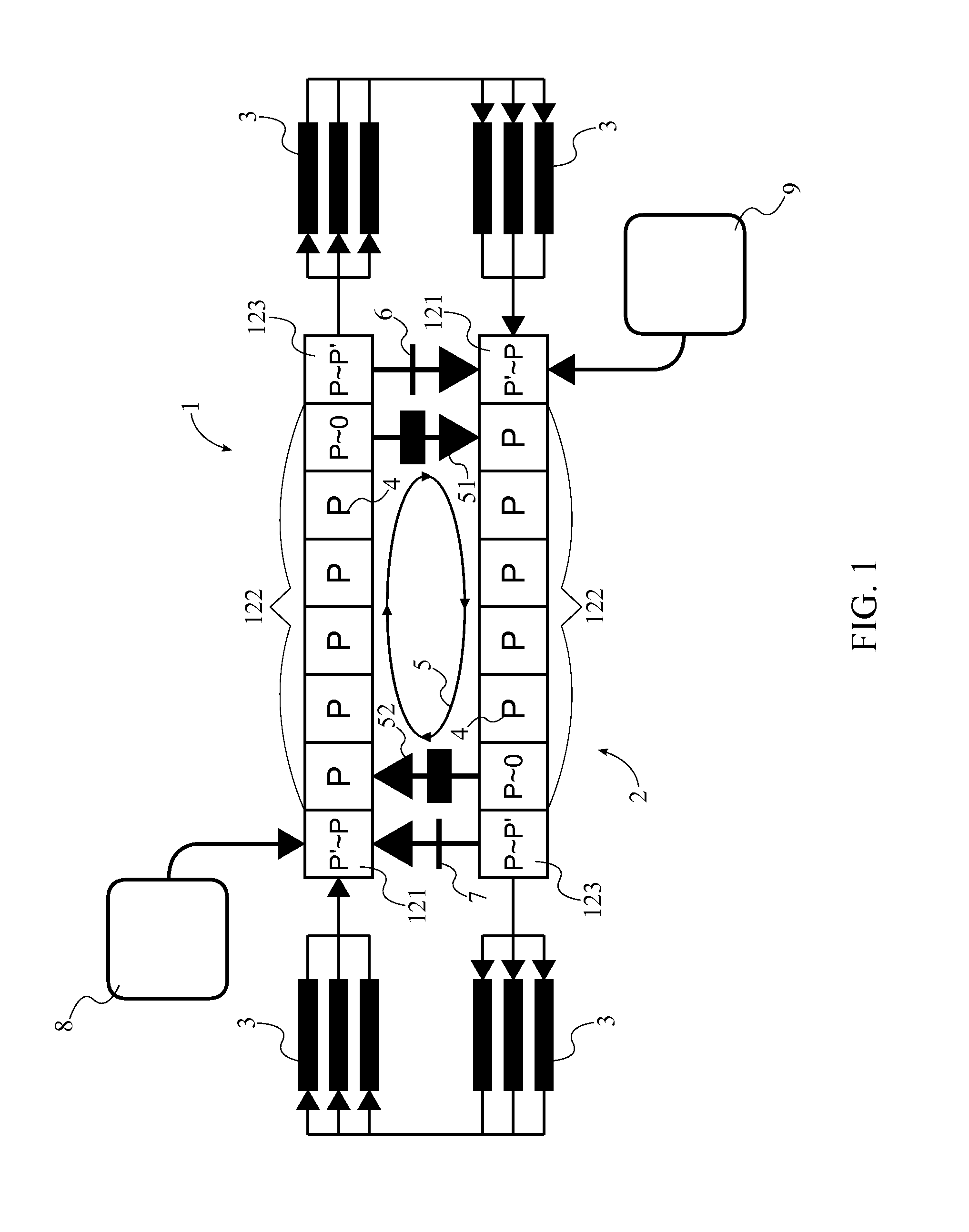 Circulated pneumatic tube transit system