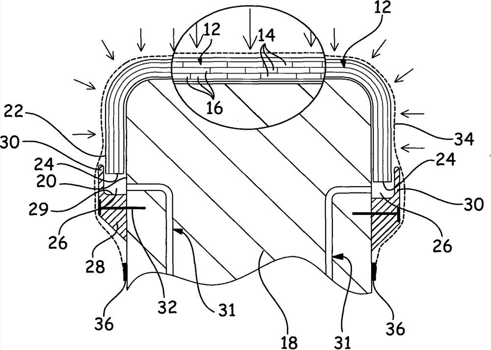 Method for obtaining a part made of a composite material including a phase of tensioning filaments, and tools for implementing same