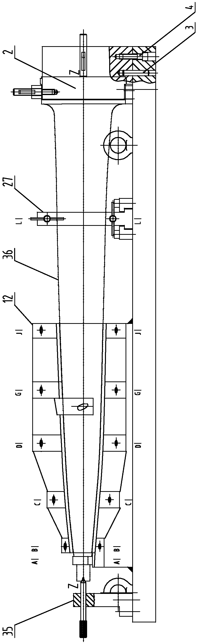 A tool for heat treatment and shaping of large blades