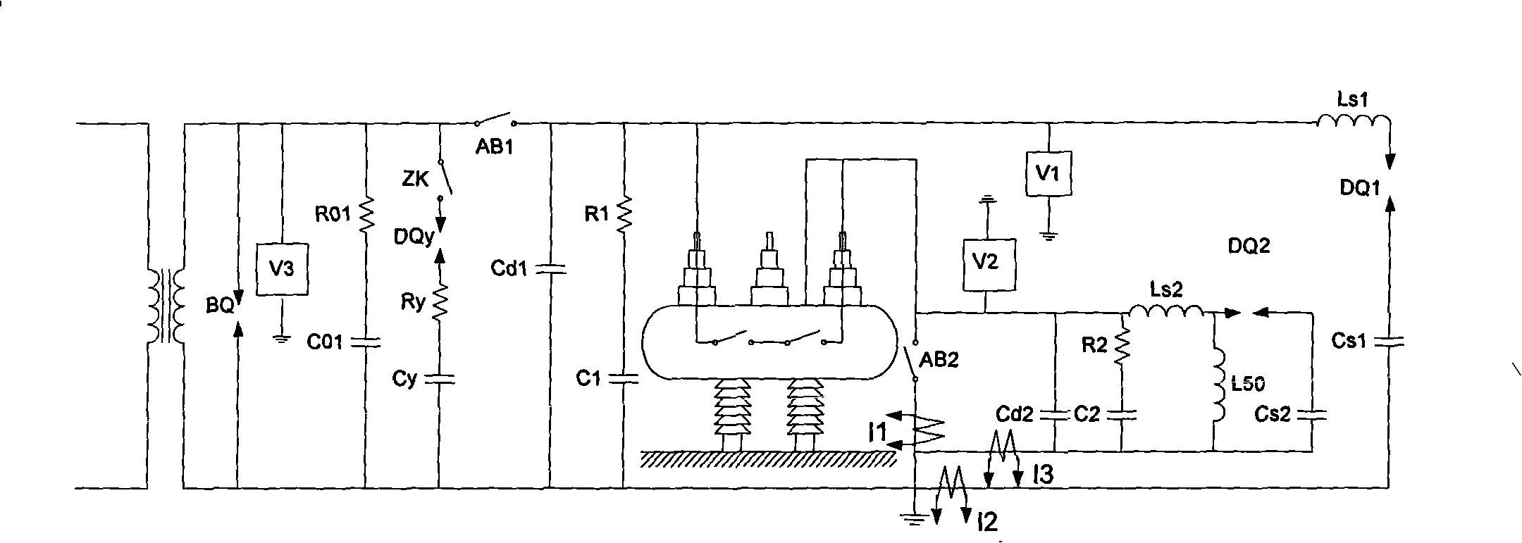 Cut-off terminal short trouble experiment loop used for ultra/extra-high voltage breaker