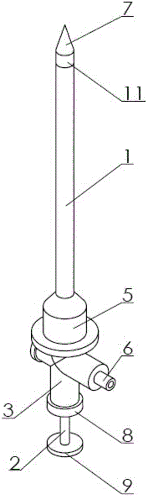 Coaxial push-in-type tree injection tool