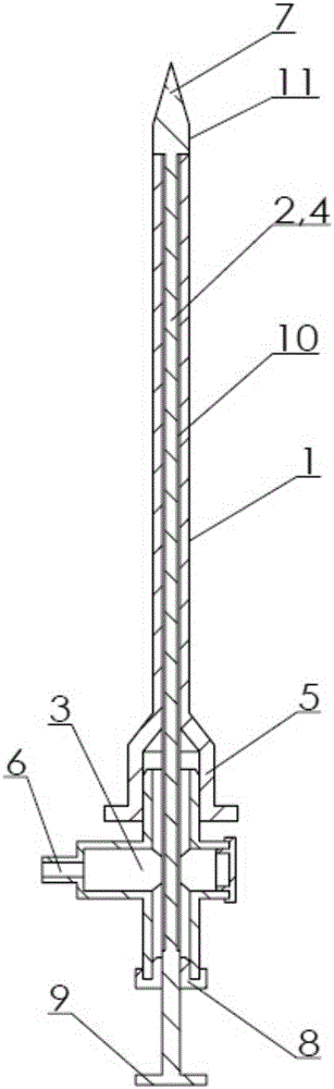 Coaxial push-in-type tree injection tool