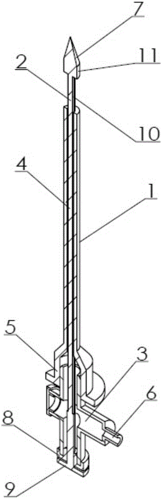 Coaxial push-in-type tree injection tool