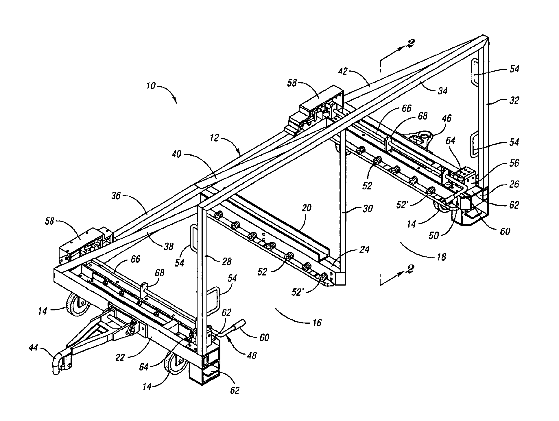 E-frame and dolly system for stocking production lines