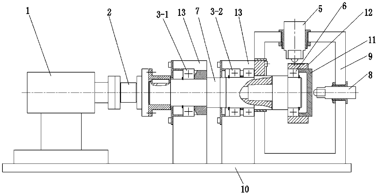 Device and method for testing performance of cold-hot cavity short-distance isolated heavy-load ultrahigh-temperature bearing