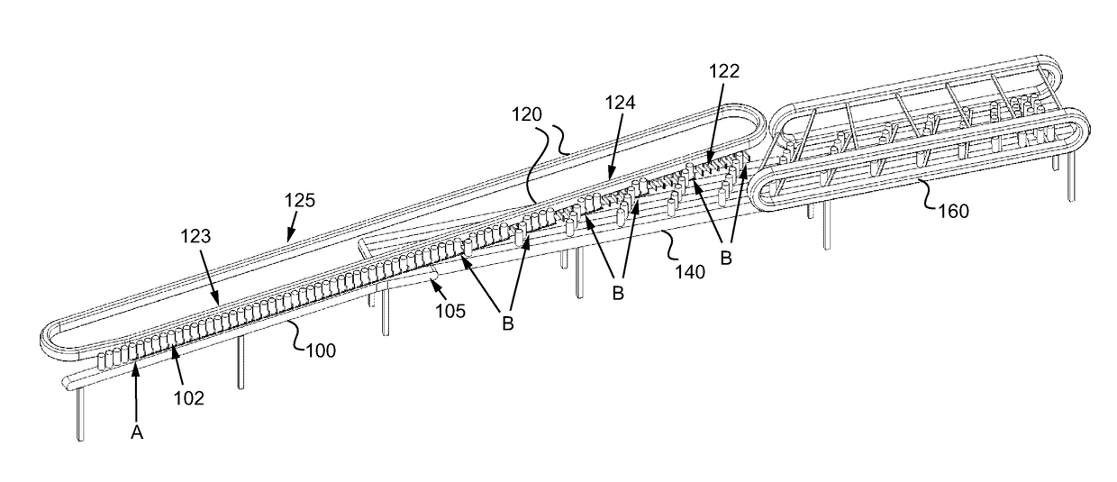 Device and method for distributing and grouping containers