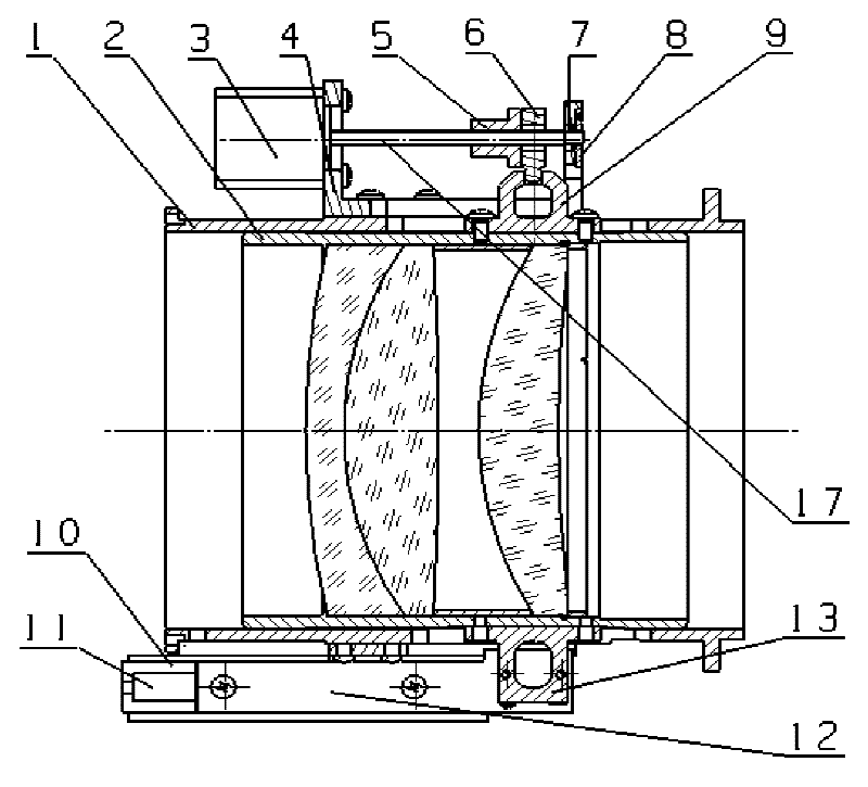 Precision focusing mechanism taking linear motor and grating rulers as servo elements