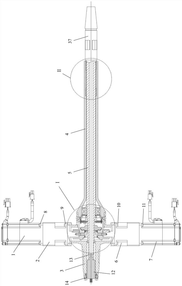 Model support and coupled roll drive device for unsteady dynamometric wind tunnel tests