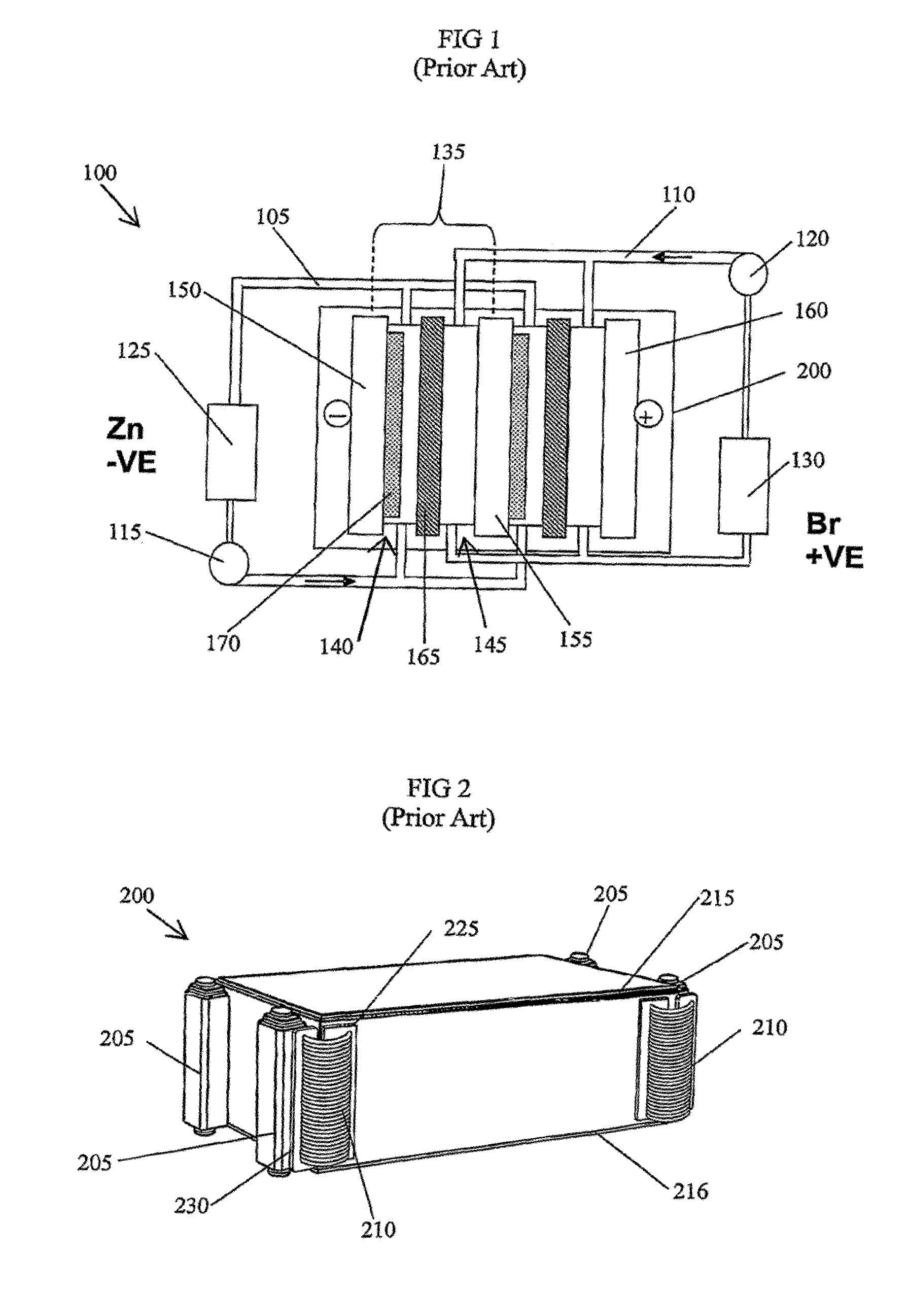 Cell stack for a flowing electrolyte battery