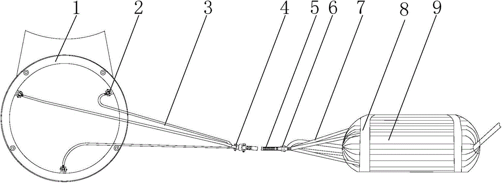 Pop-up parachute capable of realizing self-adaptive equilibrium