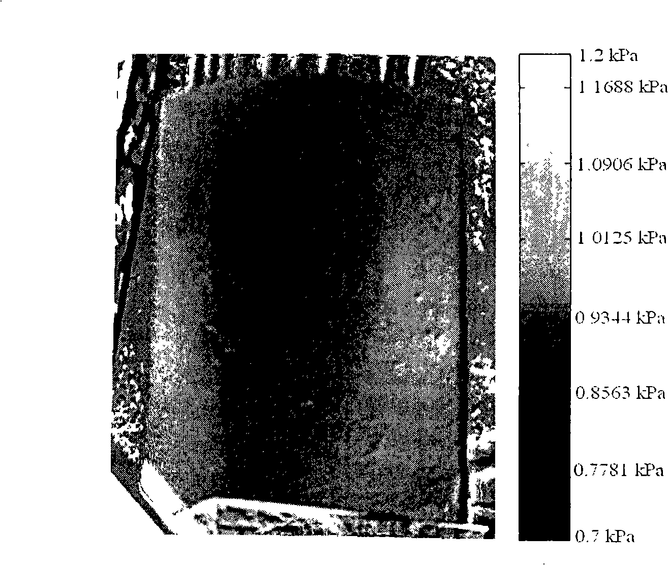 Optical pressure sensitive coating gauging pressure accuracy enhancing method