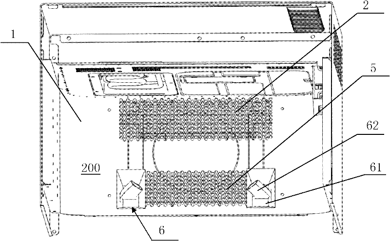 Airflow surrounding structure for barbecue type microwave oven