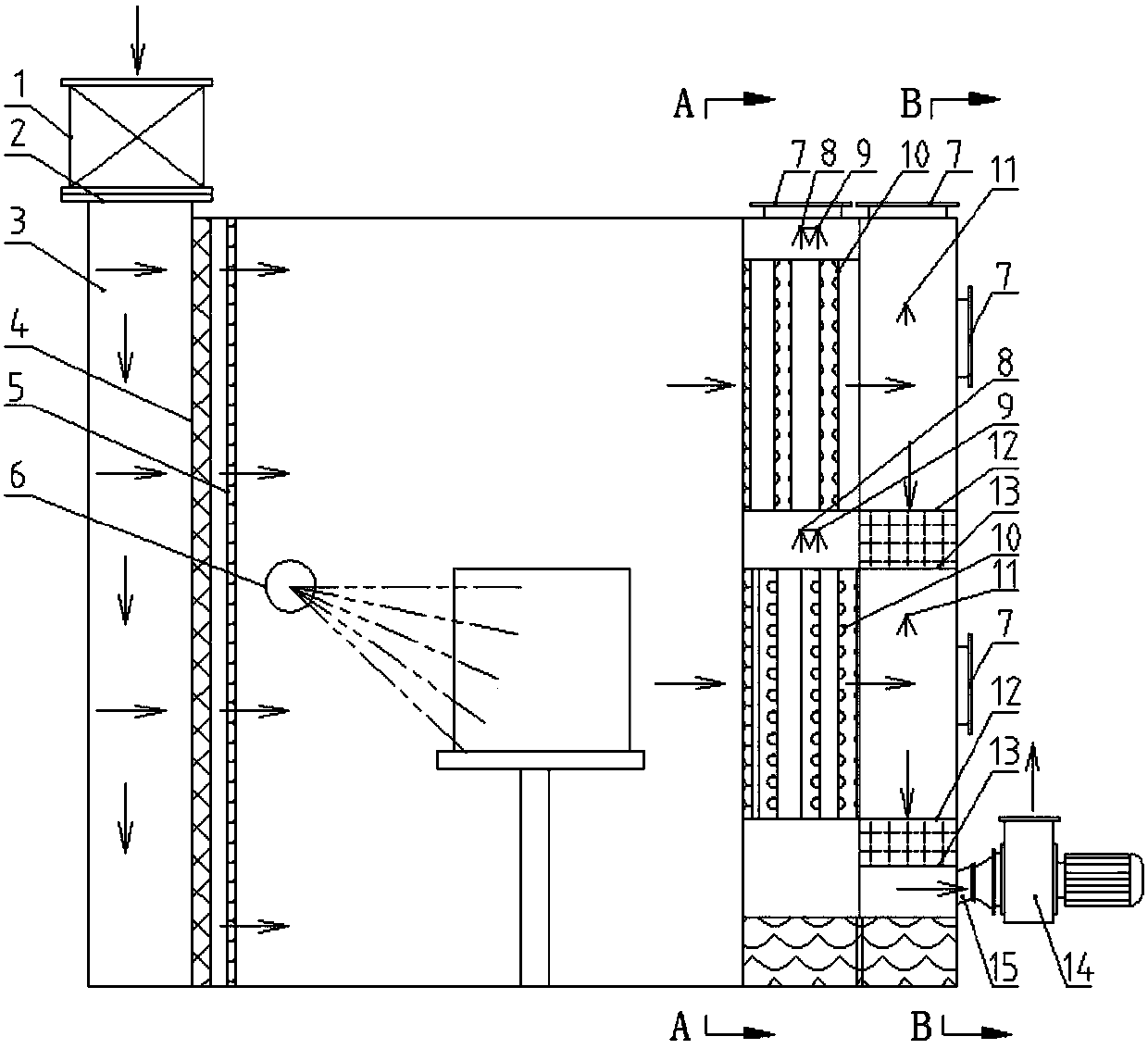 A combined spray booth