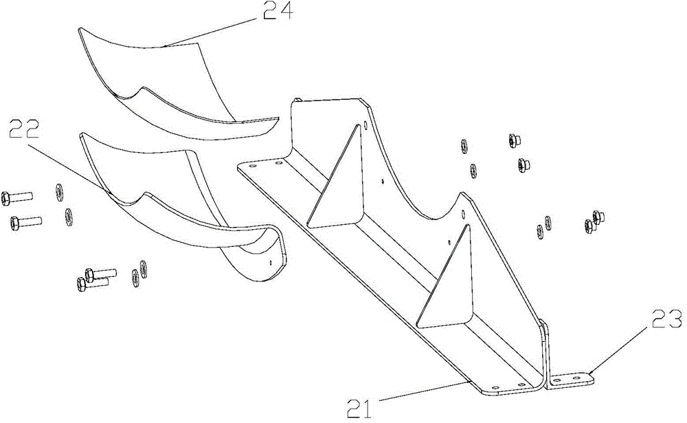 Lateral-directional single-hoop mounting structure for airplane gas cylinder