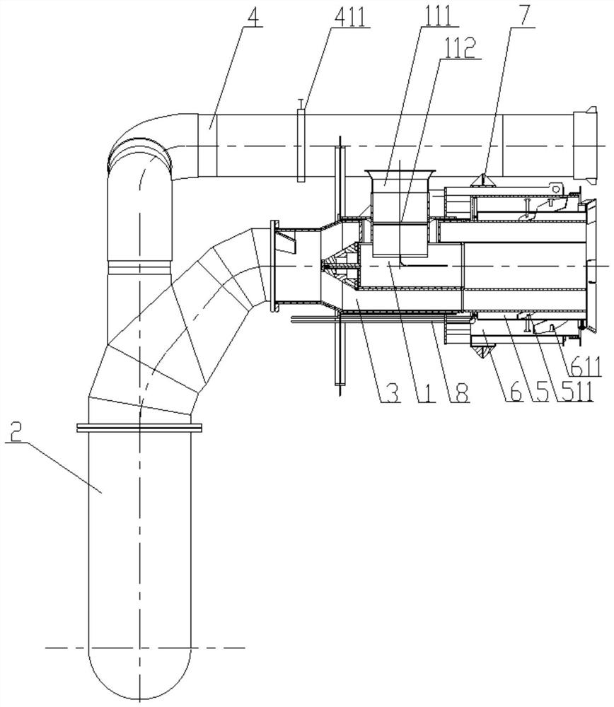 Concentrated low-nitrogen dual channel swirl burner with central air