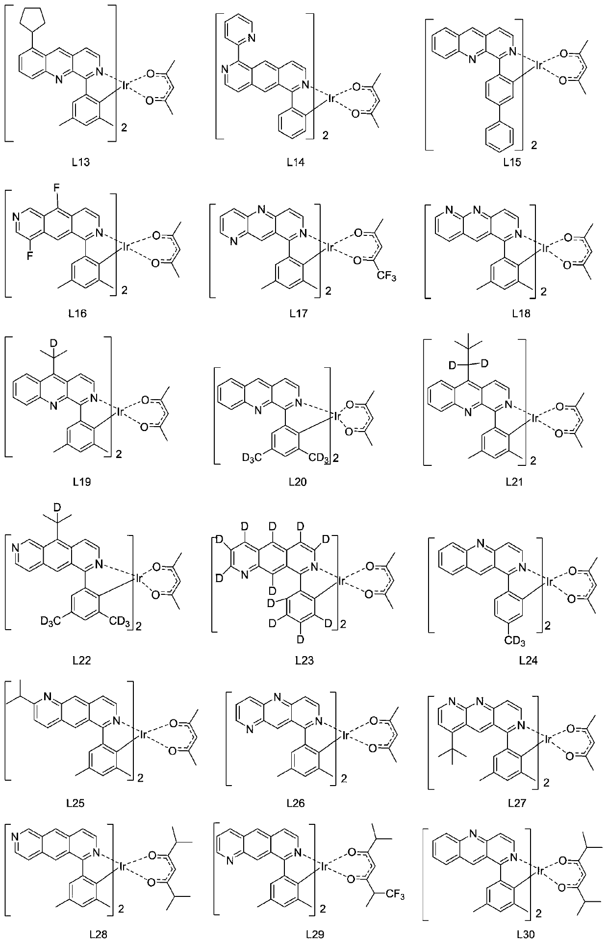 Organic iridium metal complex, preparation method and application thereof