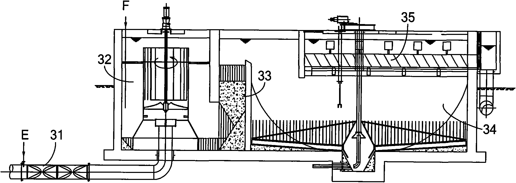 Treating system and method for treating surface water worse than Grade V into drinking water