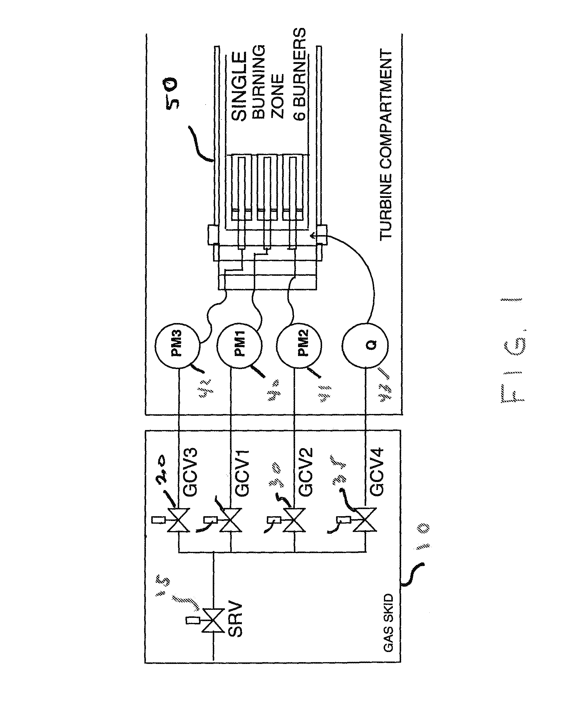 Operating a turbine at baseload on cold fuel with hot fuel combustion hardware