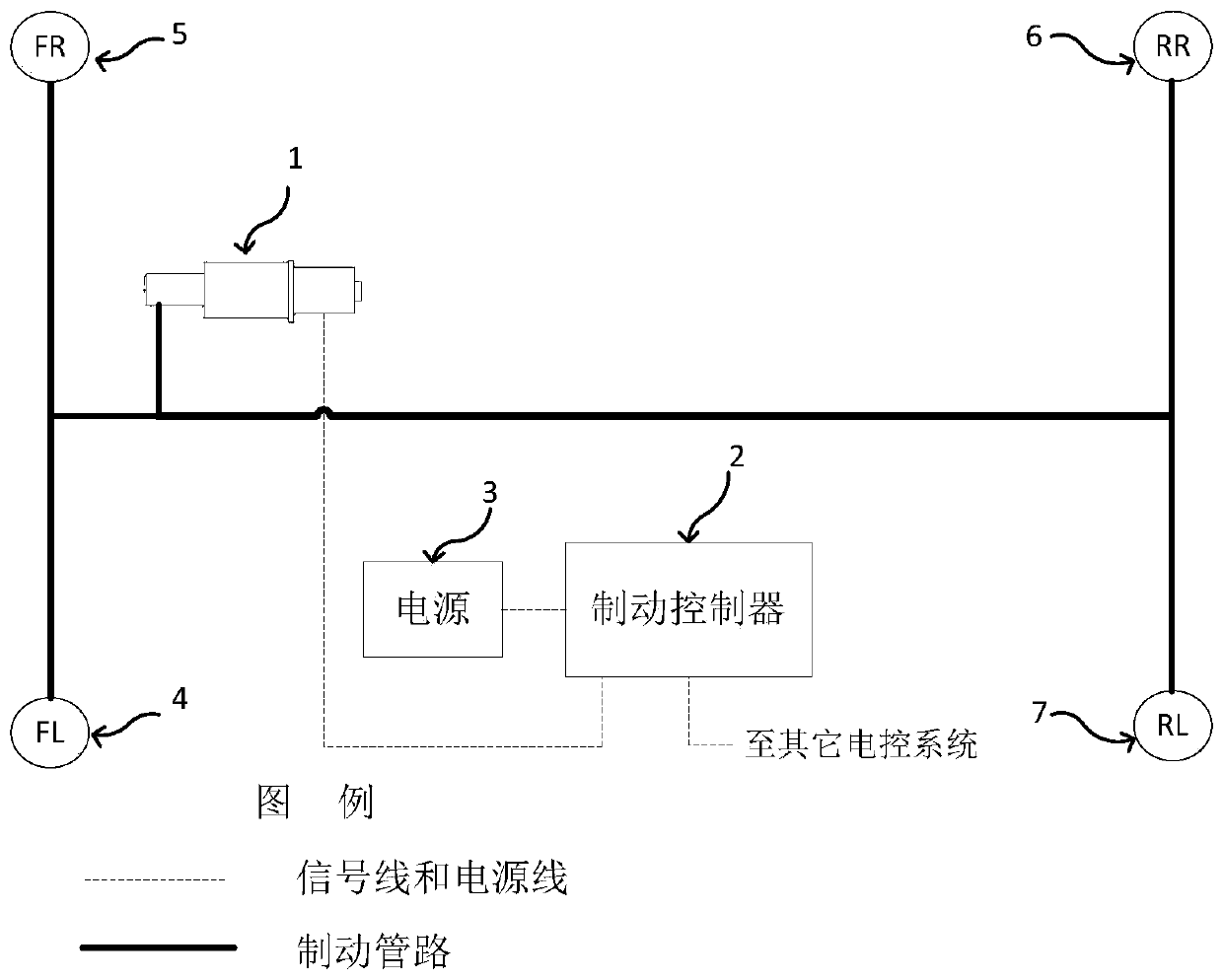 Electric cylinder device with autonomous braking and parking braking functions, braking system and braking control method