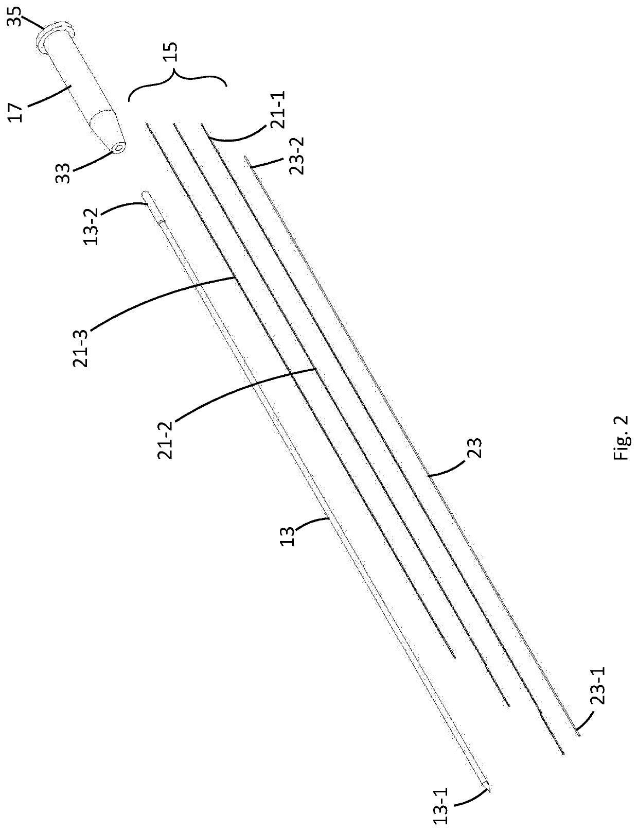 Needle assembly with temperature measurement device