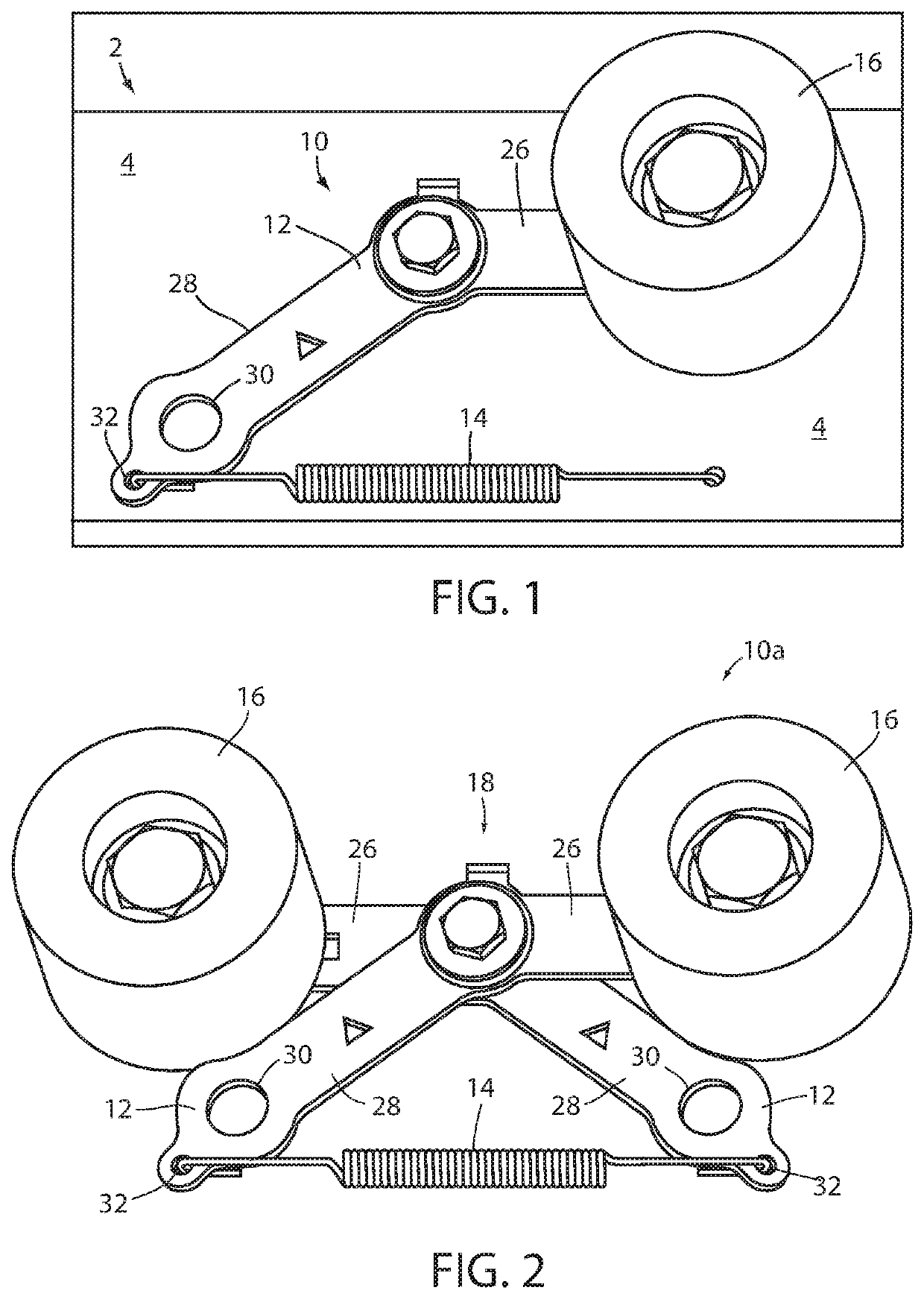 Automatic drive belt biasing device