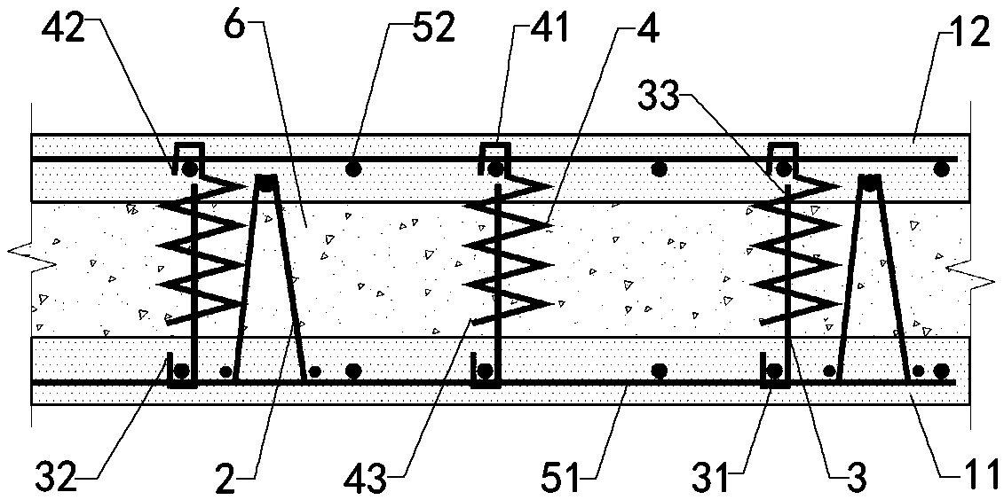 Double-sided superimposed shear wall with bidirectional connecting tensile reinforcements and construction method thereof